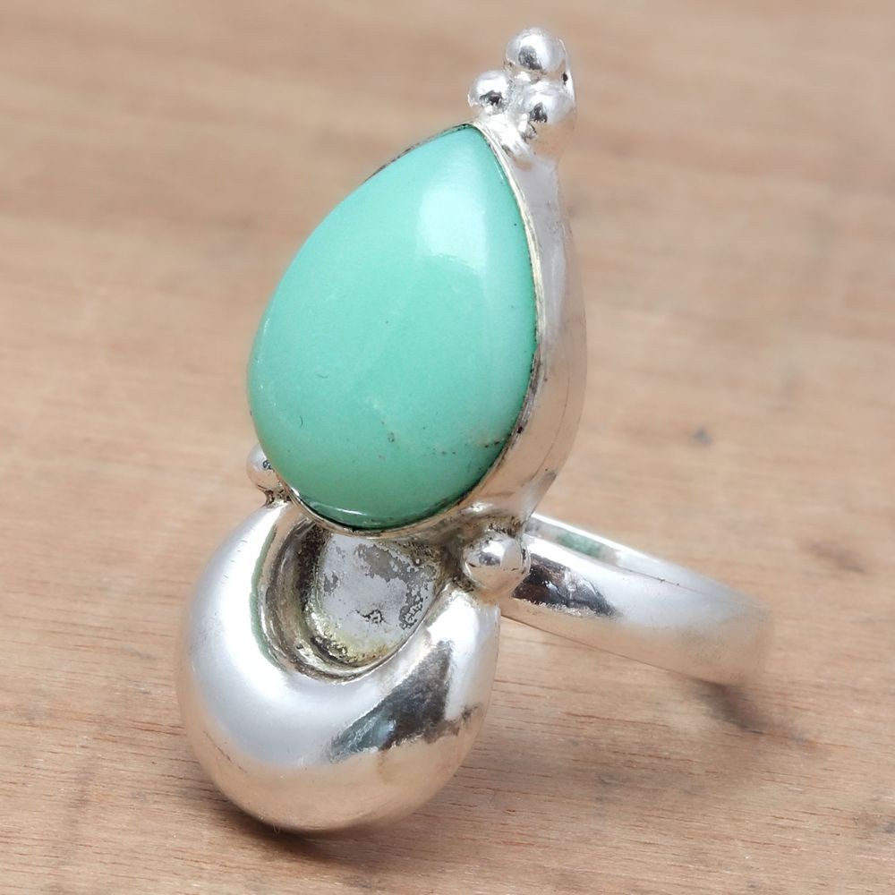 Chrysoprase Gemstone Handmade Silver Jewelry 8.5mm