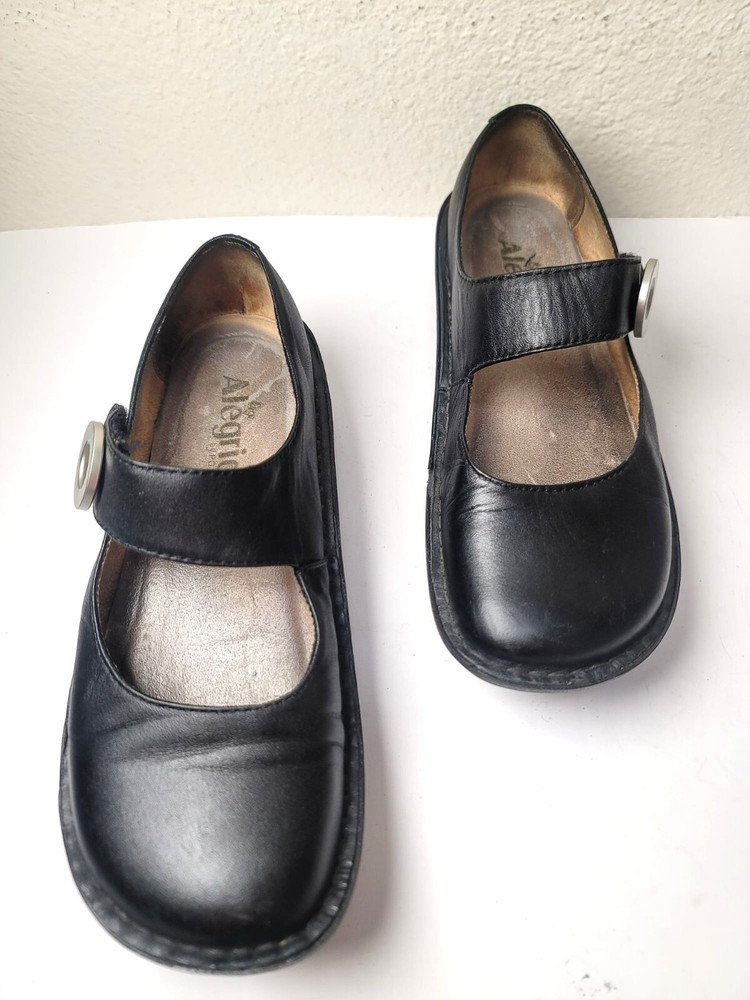 Algeria Women's Black Leather Mary Jane Shoes Size 37