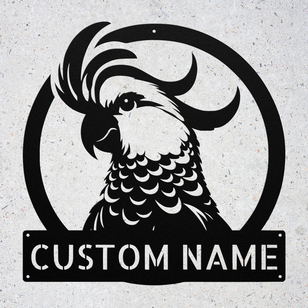 Custom Cockatoo Sulfur Bird Metal Sign Personalized Wall Art Home Decor Gift