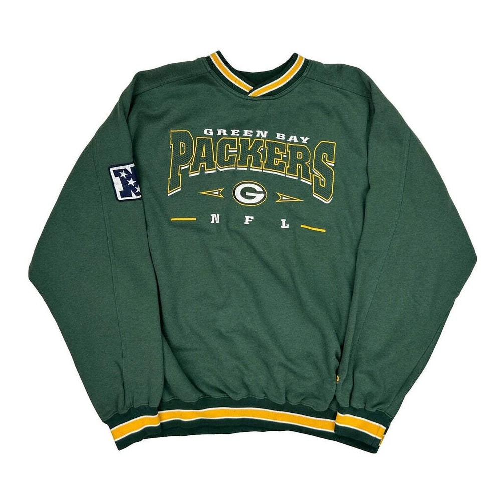 Green Bay Packers Lee Sport Nfl Sweatshirt - 2XL Yellow Cotton