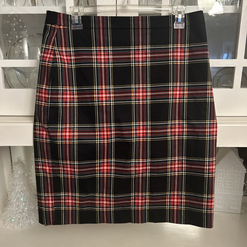J. Crew Reimagined ￼Plaid Knee Length Skirt Zip Closure,Size 10