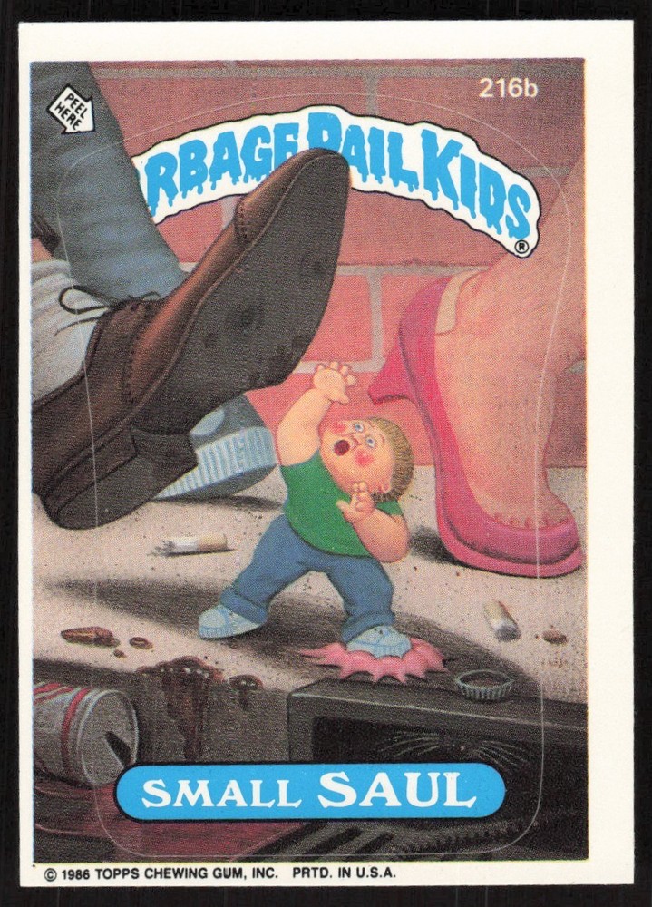 SMALL SAUL 1986 Garbage Pail Kids Topps Sticker Cards