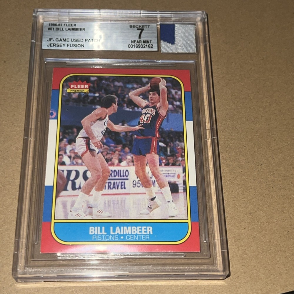 Bill Laimbeer 1986 Fleer- Jersey Fusion GU Patch BGS 7