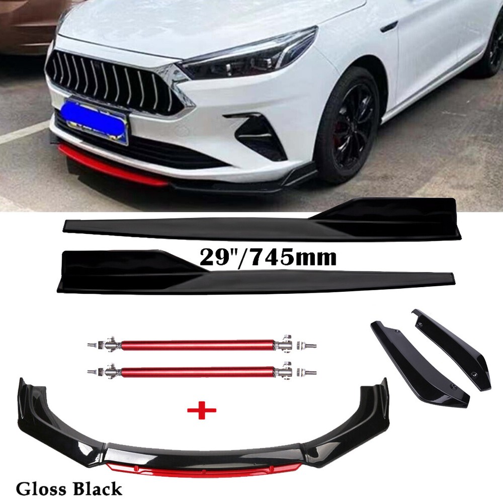 Front Bumper Lip Spoiler Splitter Rear Lip Side Skirt For Ford Fusion Mondeo 13
