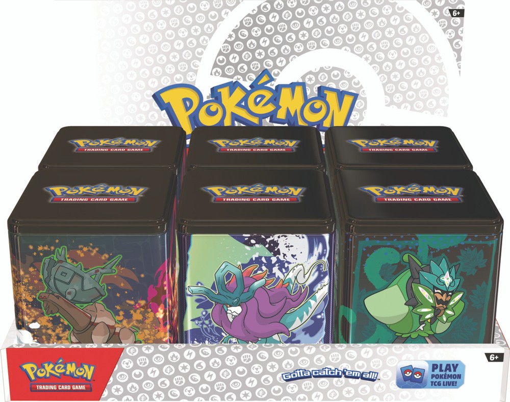 Pokémon Stacking Tin 6ct Case (Q1 2025) Pre-Sale Ships 3/7/2025