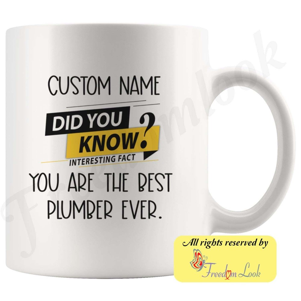 Plumber Coffee Mug Plumber Personalized Gifts Best Plumber Ever Birthday Gift