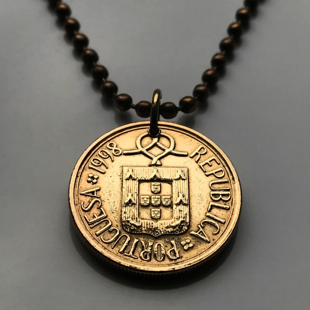 1990 Portugal 5 coin pendant Portuguese Quinas castle Oporto Lisboa Braga 000188