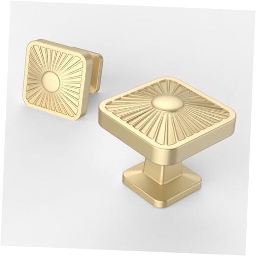 Brushed Brass Kitchen Cabinet Knobs 10-Pack for Drawers & Dressers