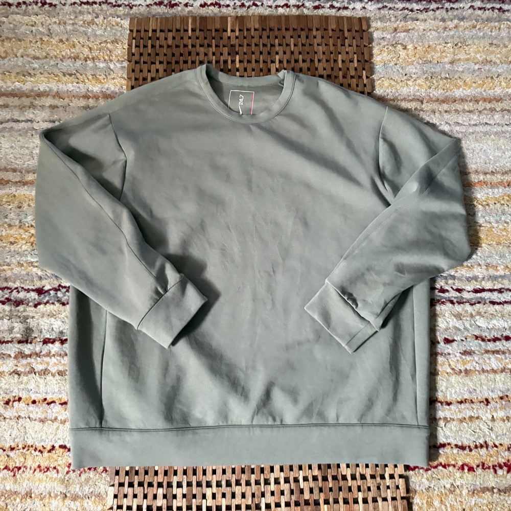 Nike 24 7 Tech Crew Neck Sweatshirt Green Performance Stretch Men's XL