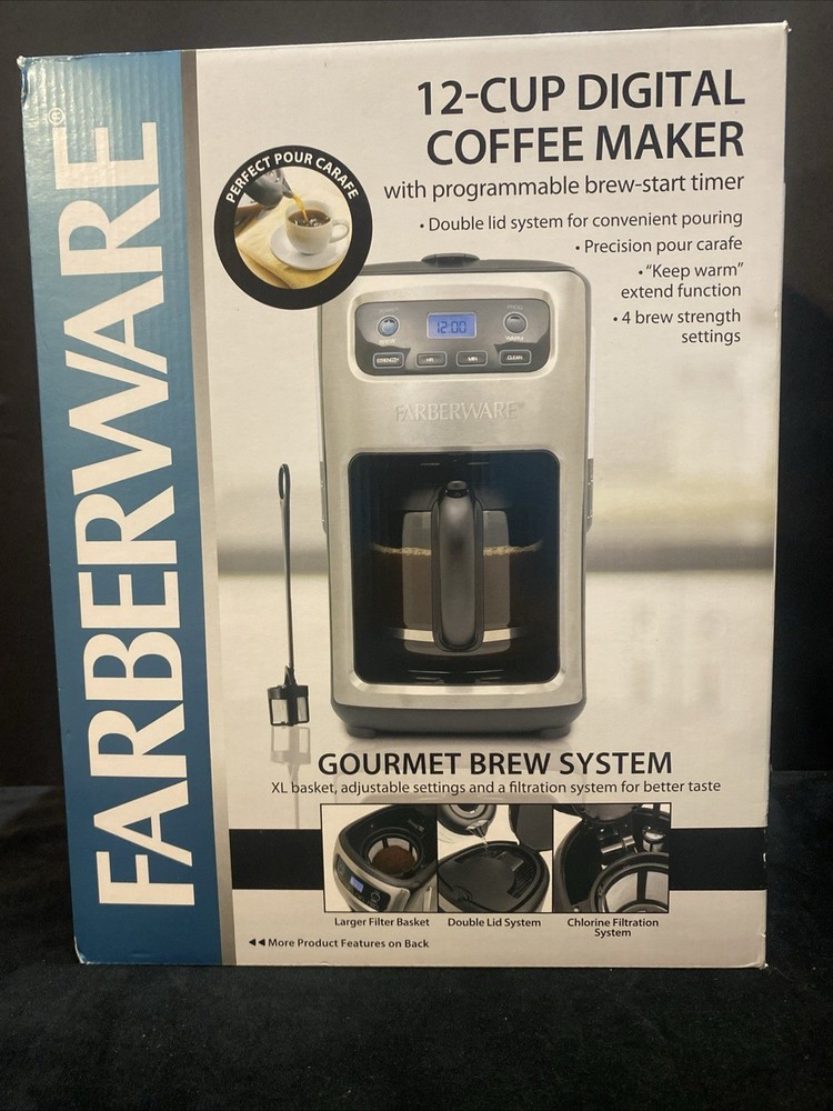 Farberware 12 Cup Digital Gourmet Coffee Maker New Open Box