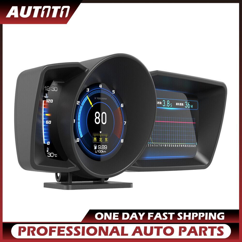 3.5 Inch Triple Screen Smart Car HUD Gauge with RPM OBD2 GPS Display