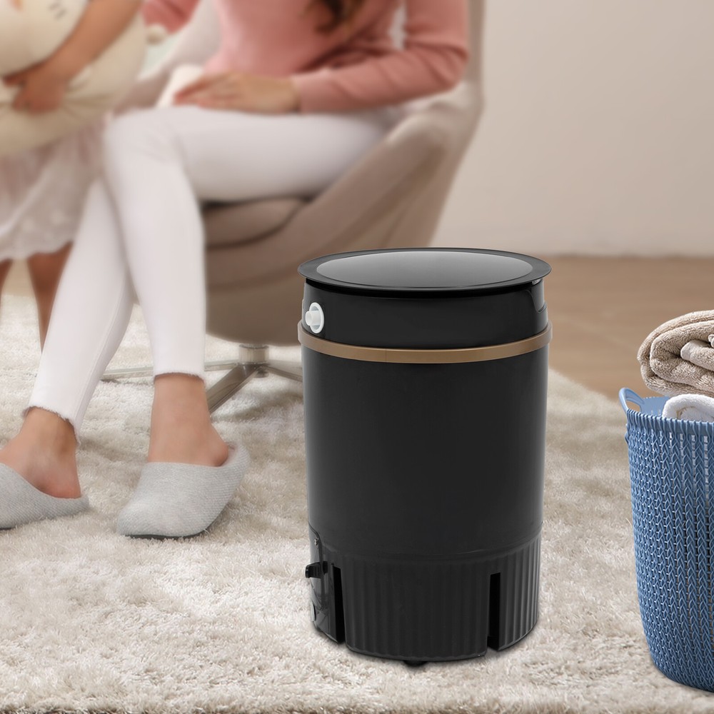 Portable Mini Washing Machine Washer with Drainage Basket Multi-Functional Black