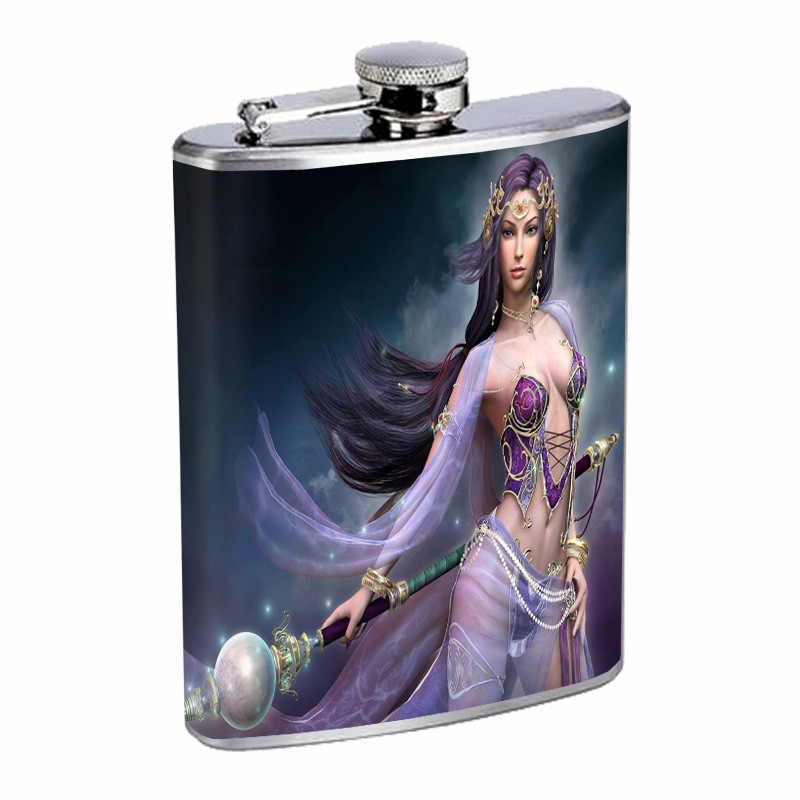 Hot Anime Witches D12 Flask 8oz Stainless Steel Hip Drinking Whiskey