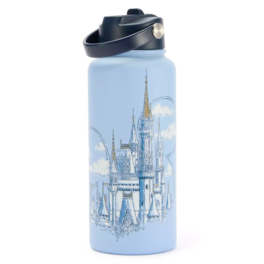 Disney Parks 2026 Cinderella Castle WDW Stainless Steel Water Bottle 32oz New