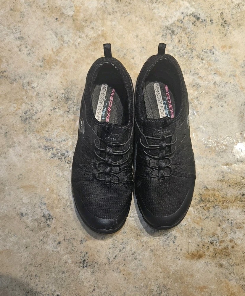 Skechers Womens Black Casual Sneakers for Comfort & Style  