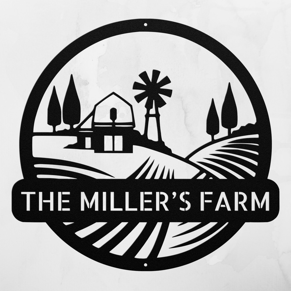 Personalized Rolling Fields Metal Sign Custom Decor for Home Office Gift Idea