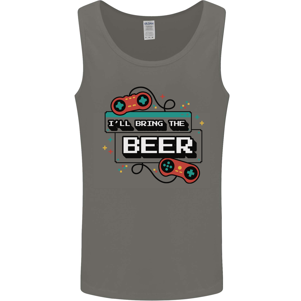 Funny Gaming Ill Bring the Beer Alcohol Mens Vest Tank Top