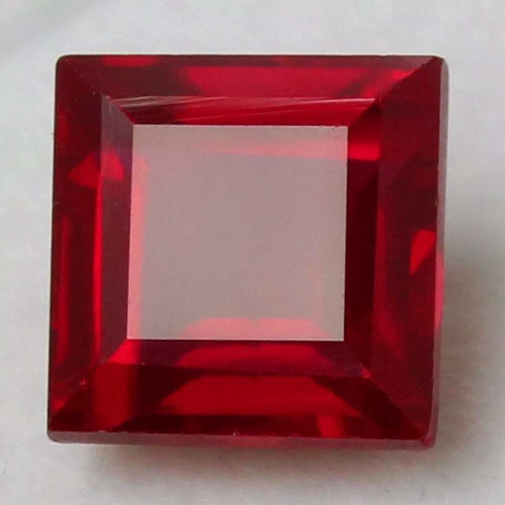 Mozambique 5-7 Carat Natural Red Ruby Square Cut Certified Gem