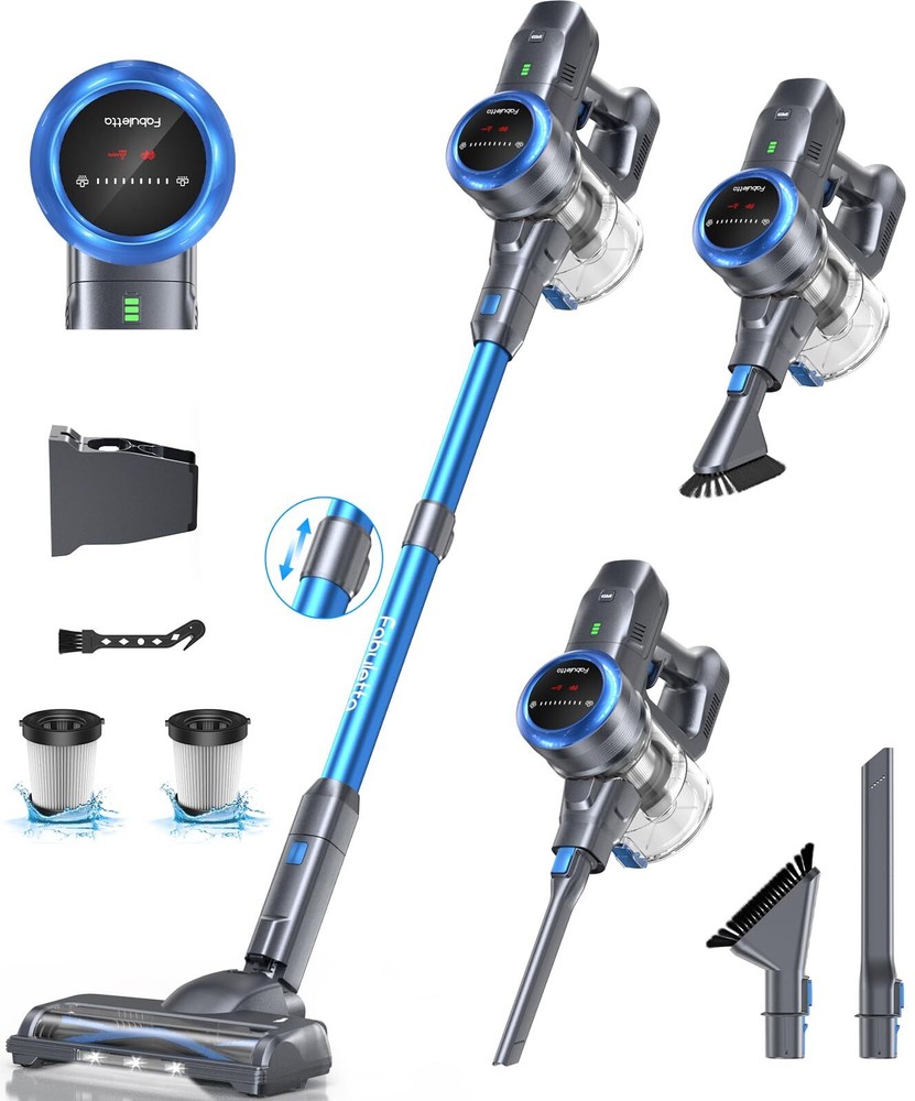 Cordless Vacuum Cleaner, Self-Standing Brushless Stick Vacuum for Home, 15-50...