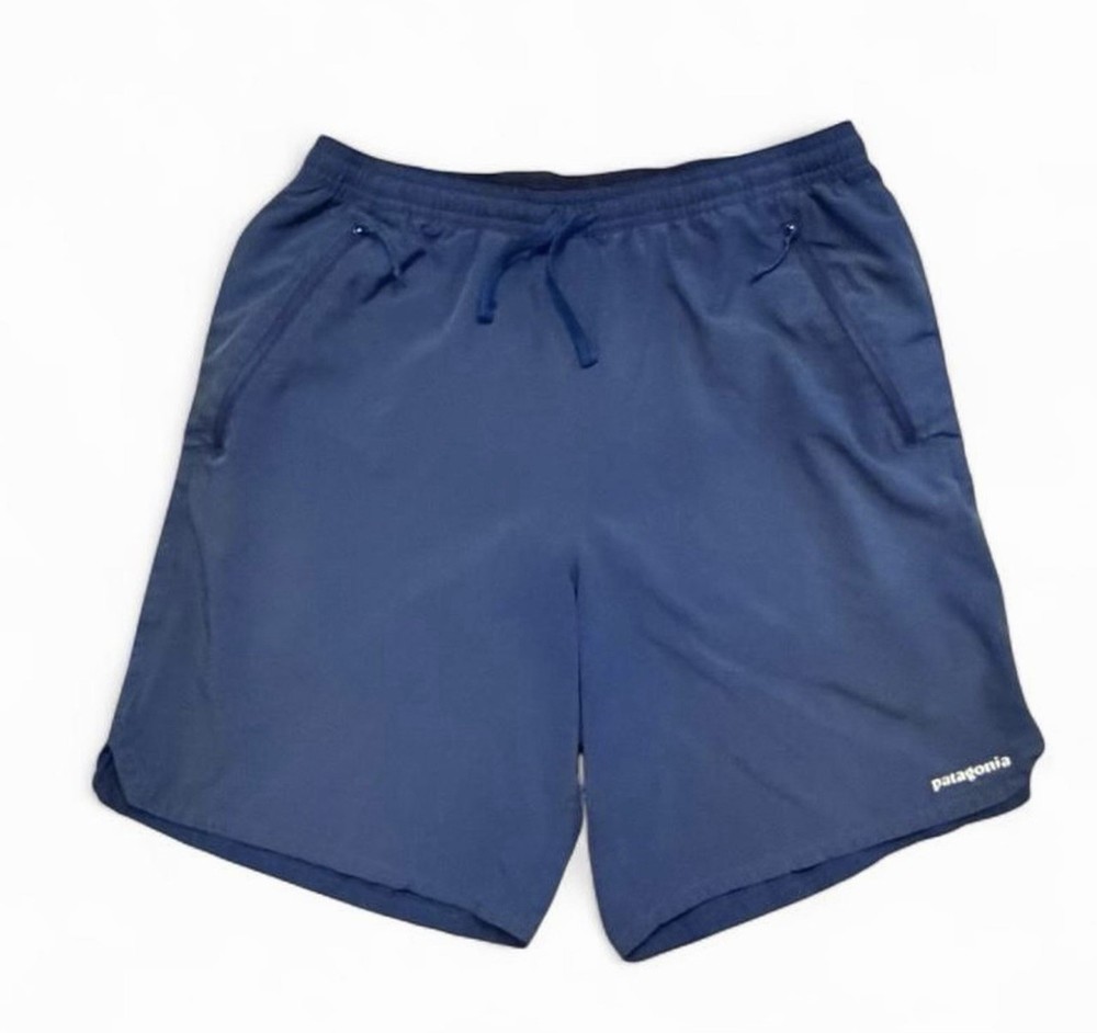 Patagonia Shorts Mens M Blue Athletic Running Gym Hiking Zip Pocket