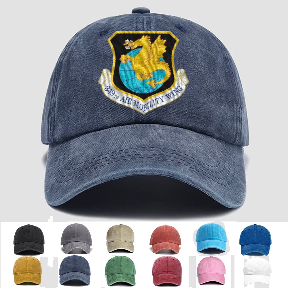 Custom Embroidered Hat 349th Air Mobility Wing, Veteran Cap, Trucker Hat, Gift