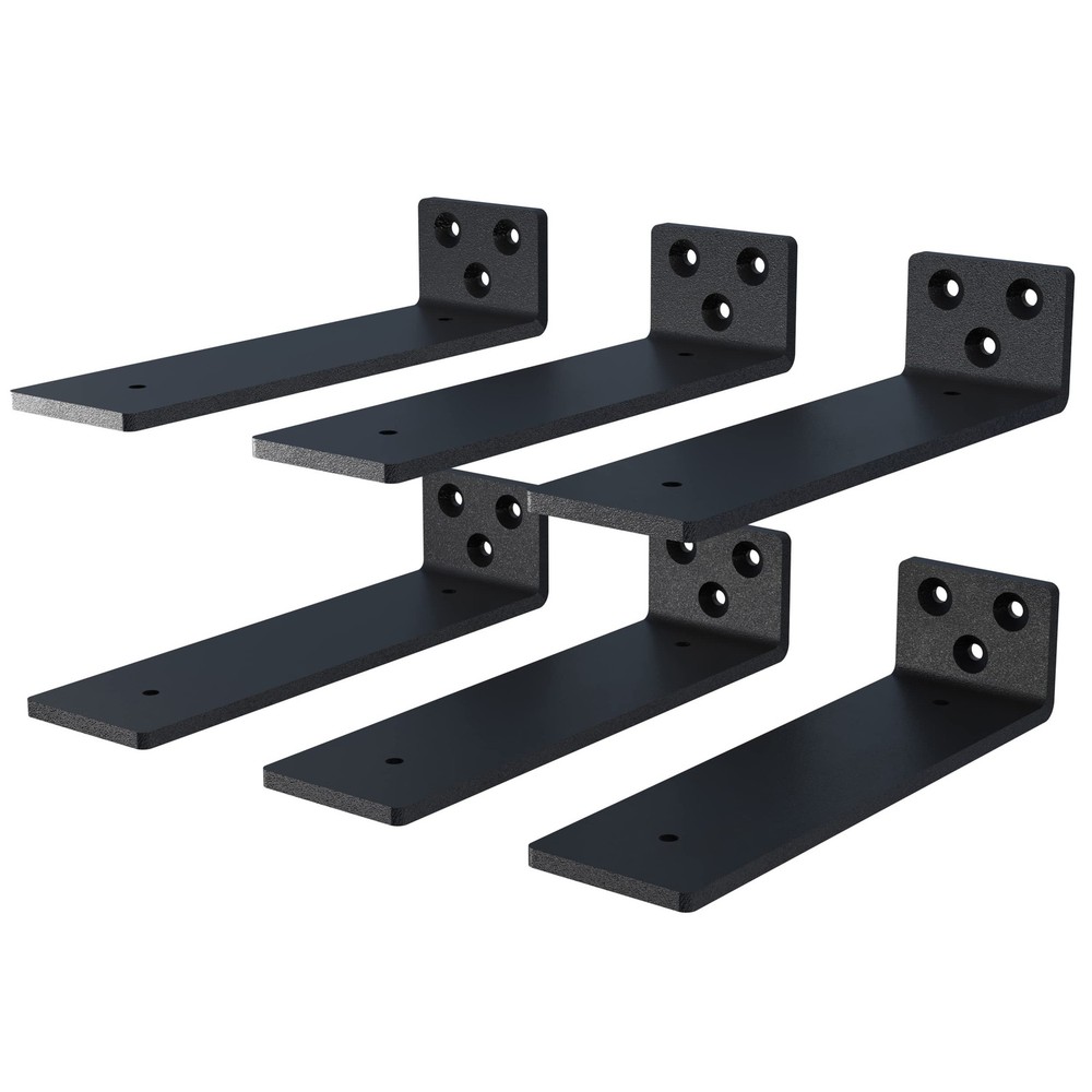 6-Pack Heavy Duty 6 Inch Floating Shelf Brackets Hidden Mount
