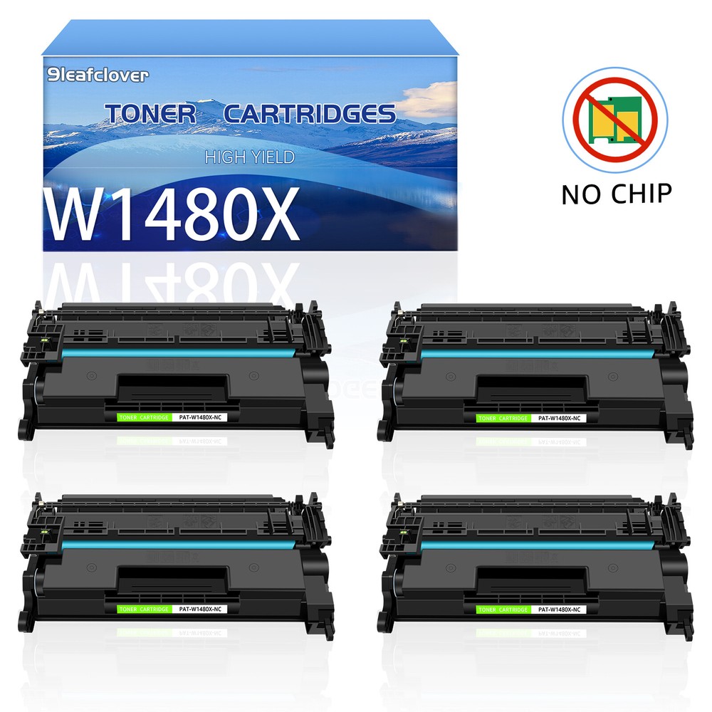 4PK W1480X High Yield Black Toner Cartridge No Chip for HP 4001dw 4101fdw Printers