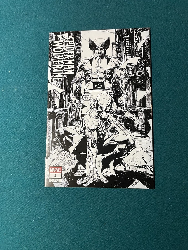 B&W Spider-Man & Wolverine 1 -WhatNot Year in Marvel 25 NYCC -Rare 100 copies!