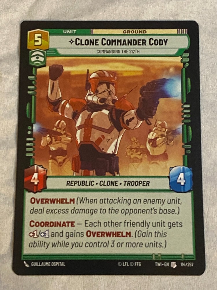 STAR WARS UNLIMITED TCG TWI CLONE COMMANDER CODY Card NM