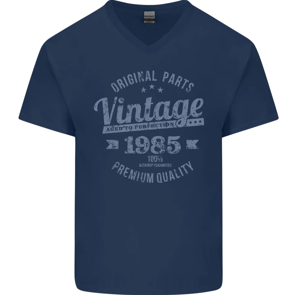 Vintage Year 40th Birthday 1985 Mens V-Neck Cotton T-Shirt