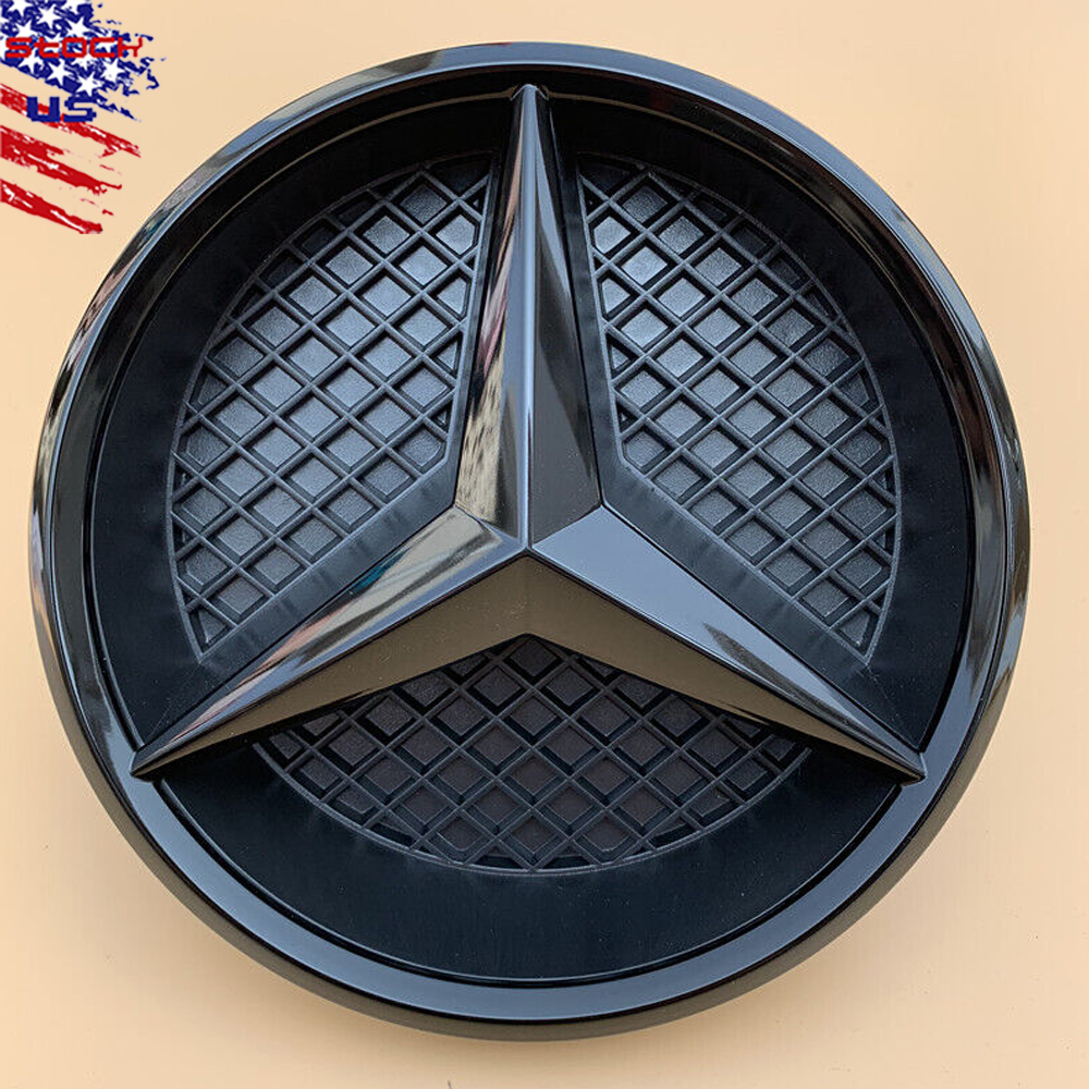 For 2011-2018 Mercedes-Benz Front Grille Star Emblem Black Badge W205 C E GLK