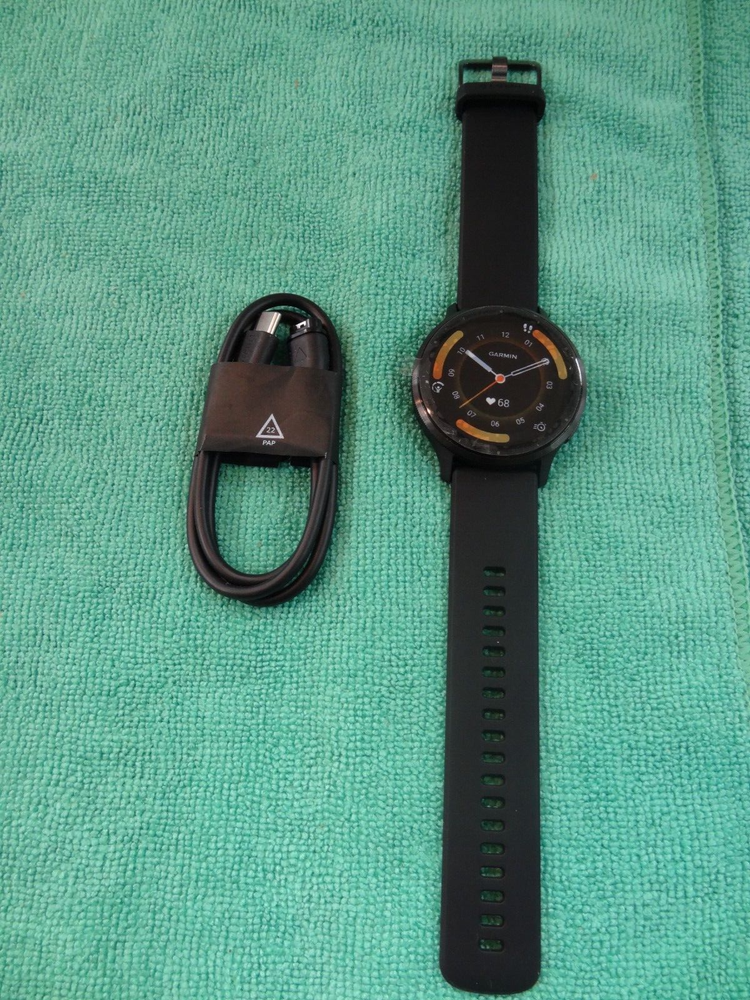 Garmin Venu 3 45mm Black Stainless Steel Case with Black Silicone Band