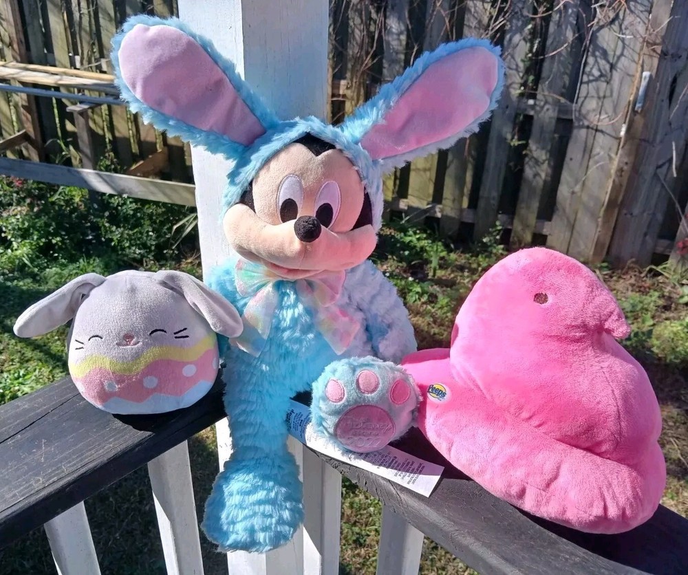 Lot Easter Plush Toys, Bunny Mickey Mouse Pink Peeps Plushie Bunny Squishmellow