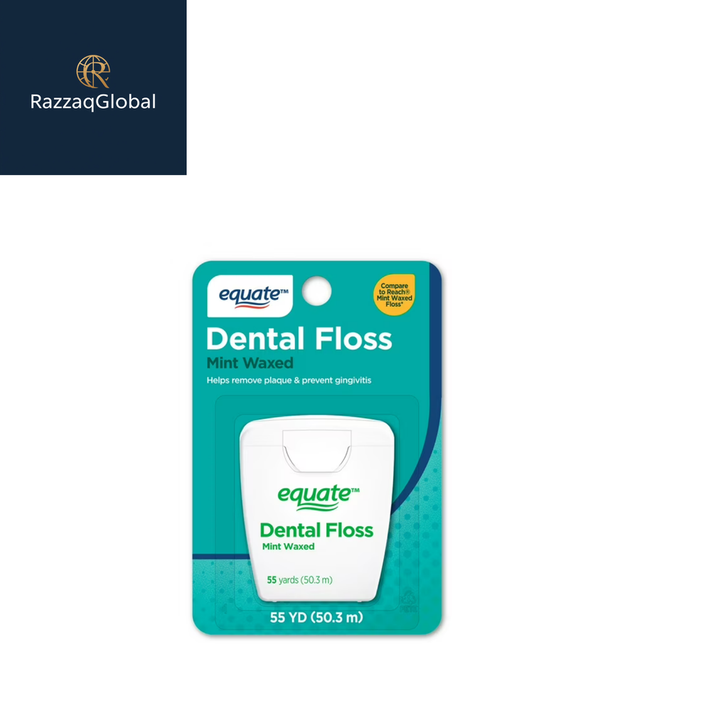 Equate Nylon Dental Floss, Mint Waxed, 55 Yds