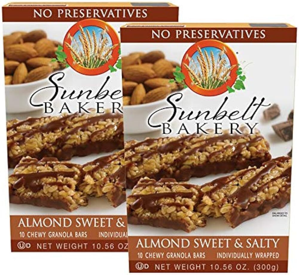 Sunbelt Bakery Almond Sweet & Salty Chewy Granola Bars, 10 Bars In Each Box, ...