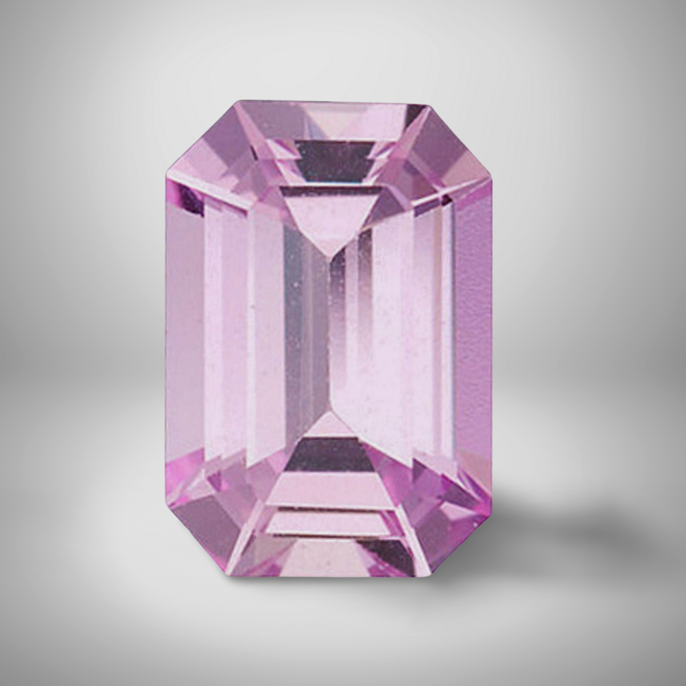 Vivid Pink Sapphire Emerald Cut Loose Gemstone 2 Cts 9x7mm