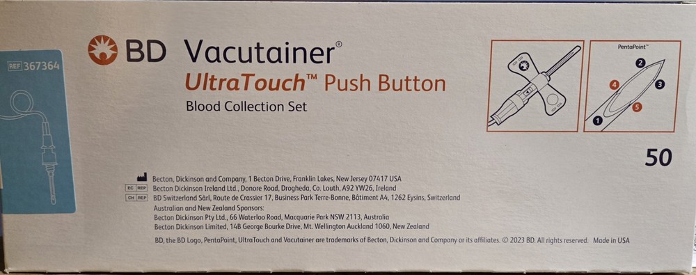 Sewing Needles 23g Butterfly Push Button Ultra Touch (Pack of 50)