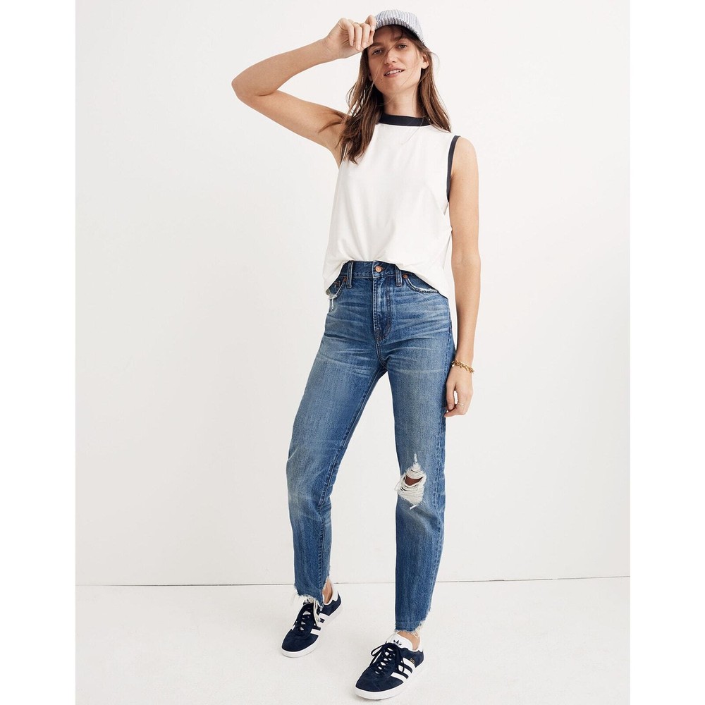 Madewell Summer Distressed High Rise Straight Jean Size 25