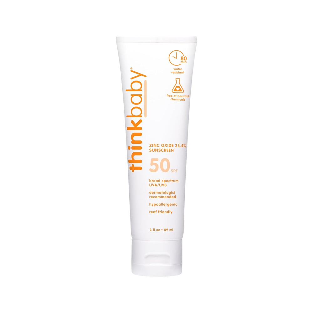 Baby Mineral Sunscreen SPF 50+ - Safe Natural Water-Resistant Sunblock for Babies