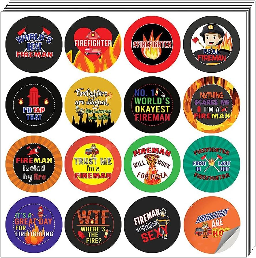 10 Sets of 16 I Am a Firefighter Stickers for Kids and Adults