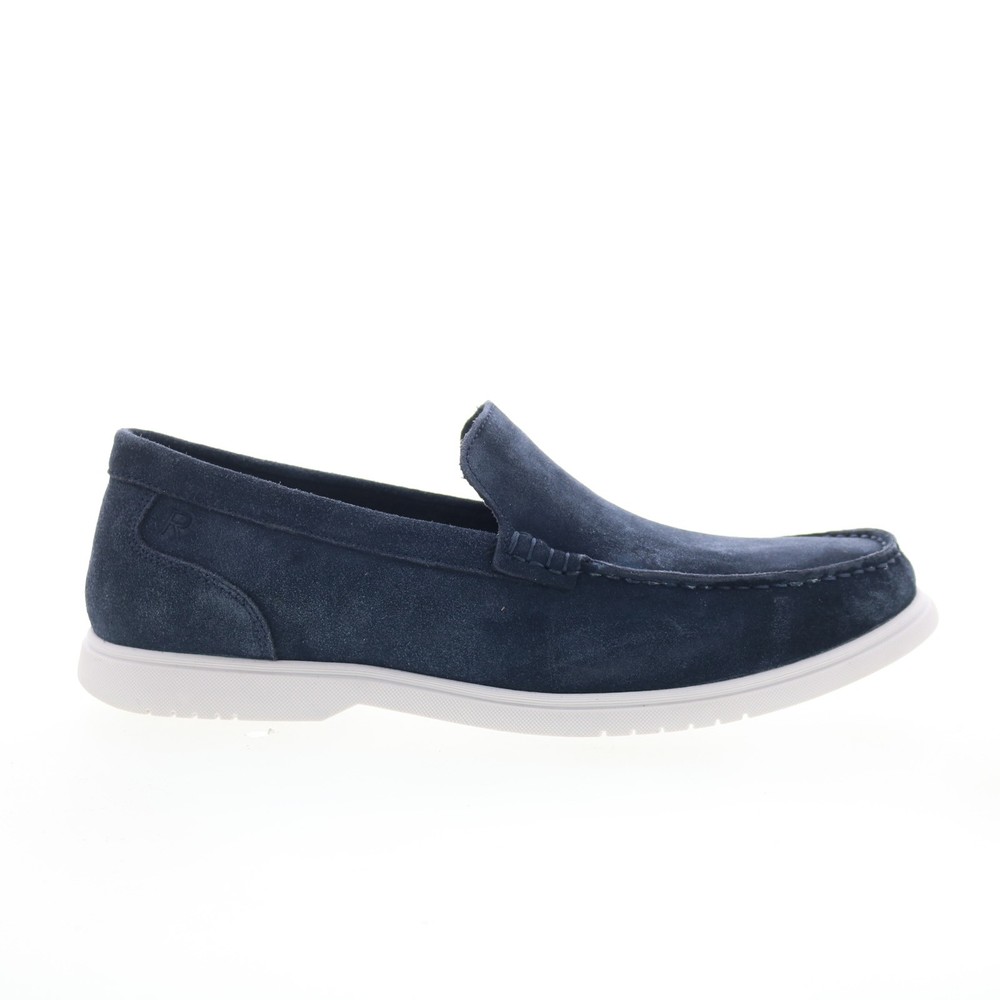 Rockport Jensen Mens Blue Wide Leather Loafers & Slip Ons Casual Shoes