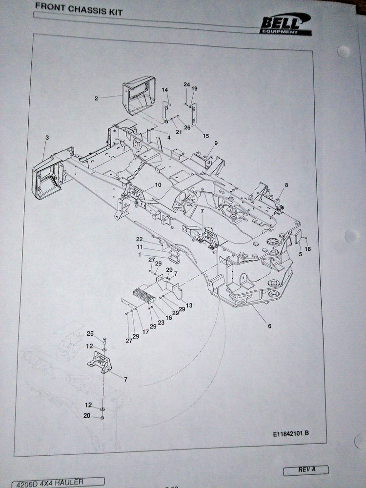 Front Chassis Kit Bell 4206D Bracket 182024 MTG,CAB,FRONT,RHS,B40D 182025 LHS