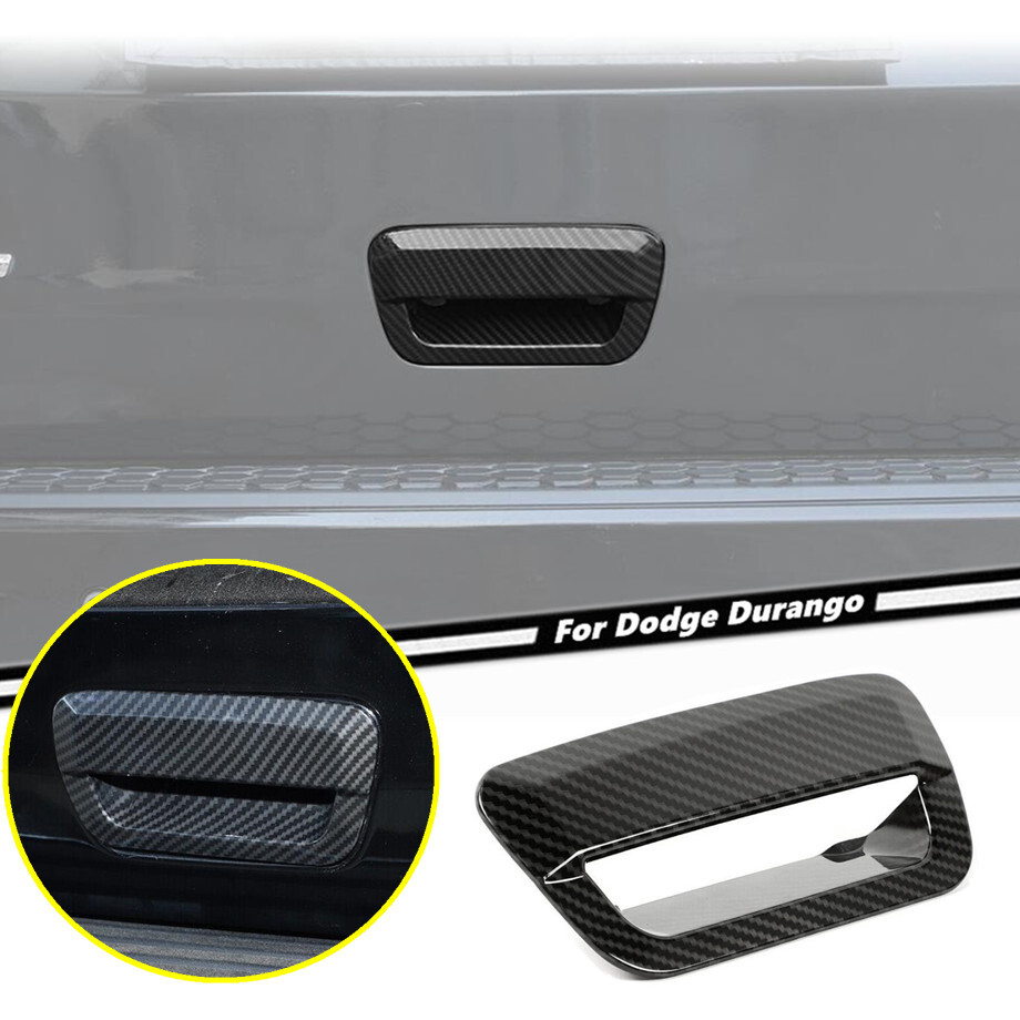 For 14-24 Dodge Durango SUV Carbon Fiber Rear Trunk Door Handle Bowl Cover Trim