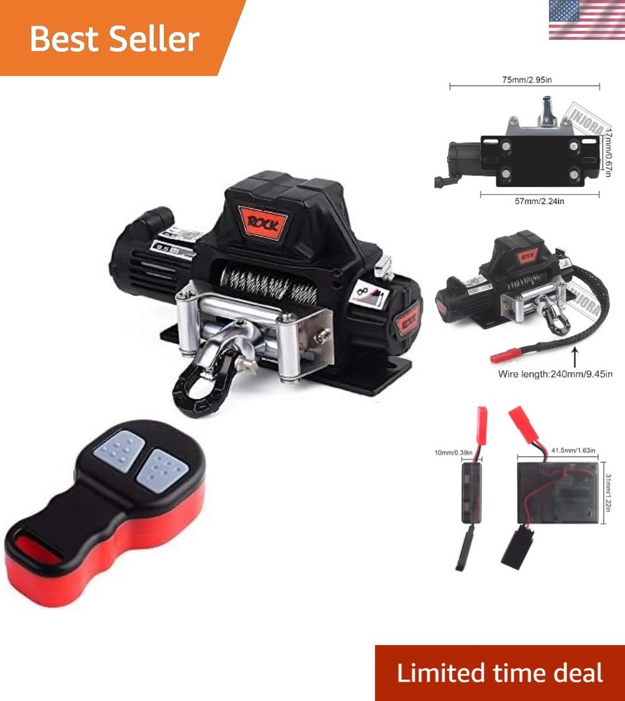 1:10 RC Crawler Automatic Winch System with Wireless Controller - Black Edition