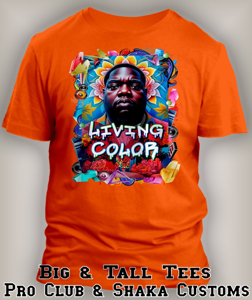 Biggie Smalls Colorful Hip Hop Graphic Tee by Pro Club Shaka Sneaker T