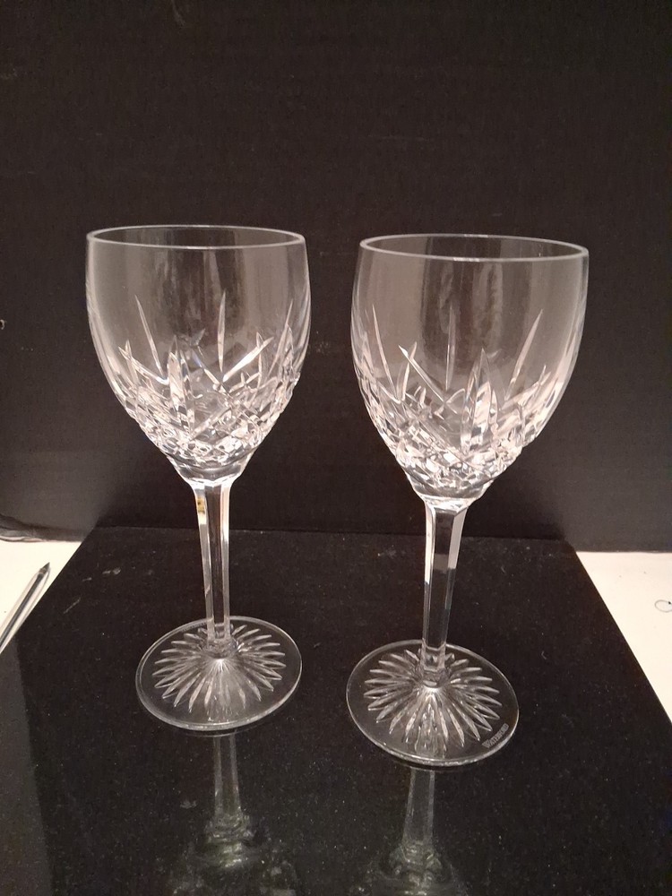Elegant Waterford Crystal Longstem Wine Glasses Set of 2