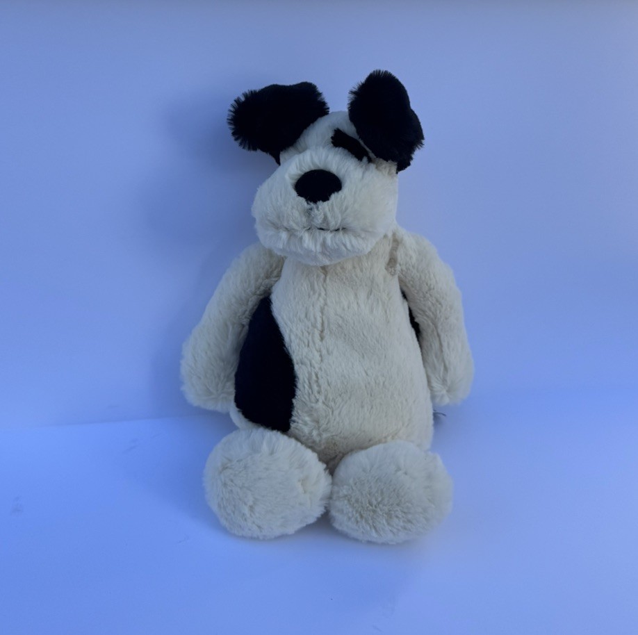 Jellycat Medium Original Bashful Black And Cream Puppy New With Tags 12in