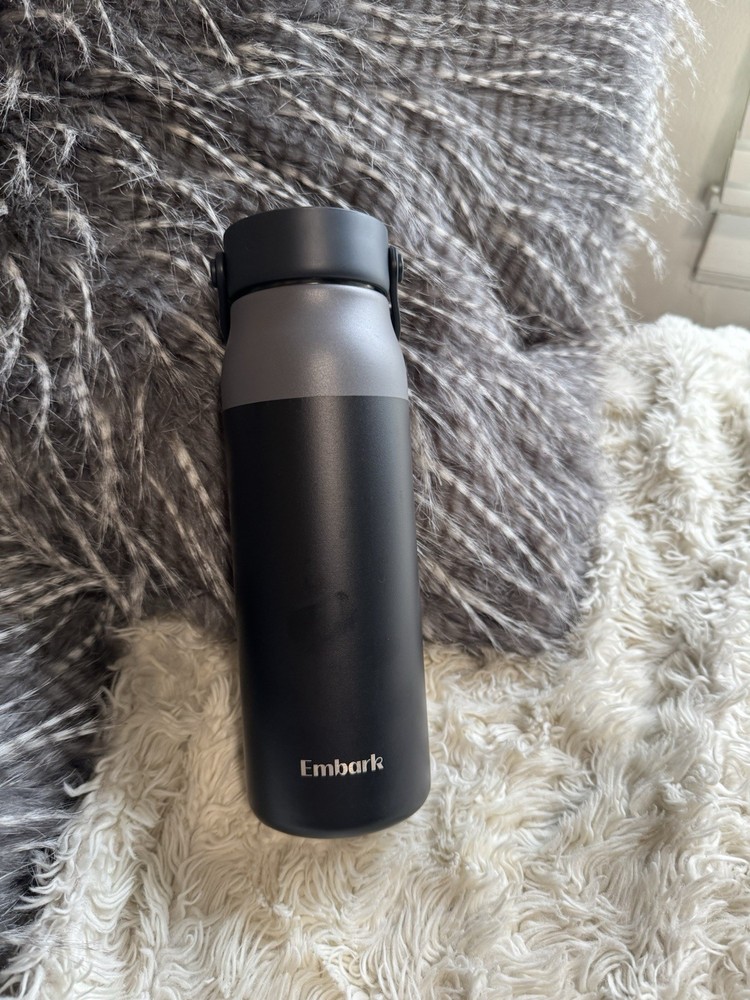 Embark Black And Gray Water Bottle With A Handle And Screw On Lid