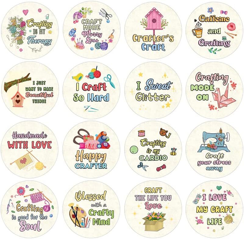 Crafting Therapy Stickers Pack – 5 Sets, 16 Designs Each