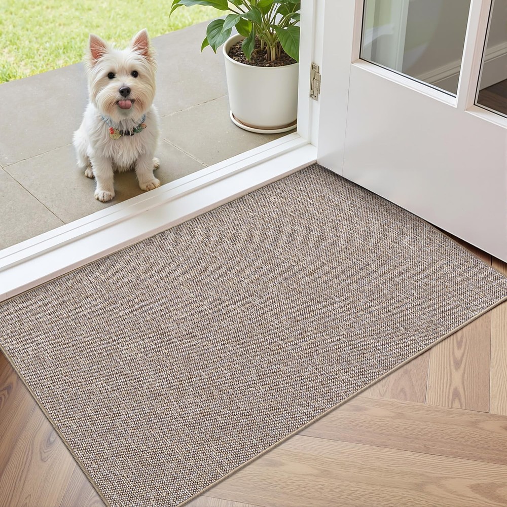 Ultra Thin Non-Slip Indoor Door Mat 24x36 Inches Rolled for No Creases Rubber Backing